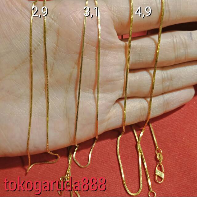 Rantai kalung anak dan dewasa emas asli kadar 700 22 70% itali italy polos 2 3 5 g gr gram kasandra 