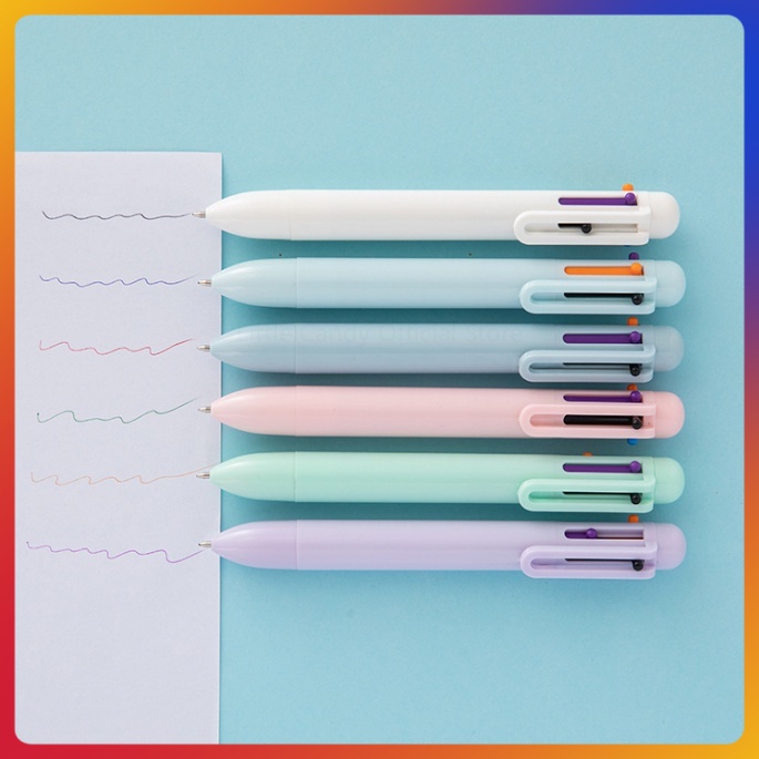 

Pulpen Macaron 6 warna/pena press mekanis 6 warna