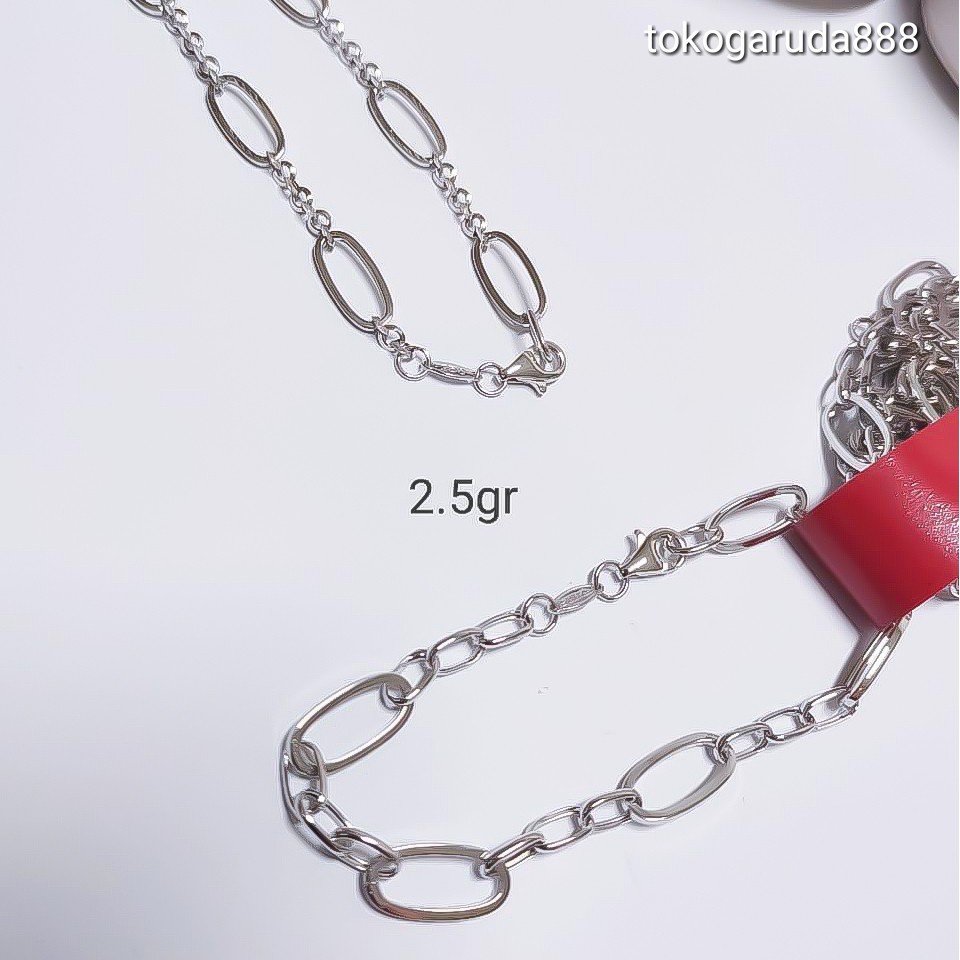 Rantai tangan gelang tali anak dan dewasa emas asli kadar 750 75% bulat oval nori besar variasi puti