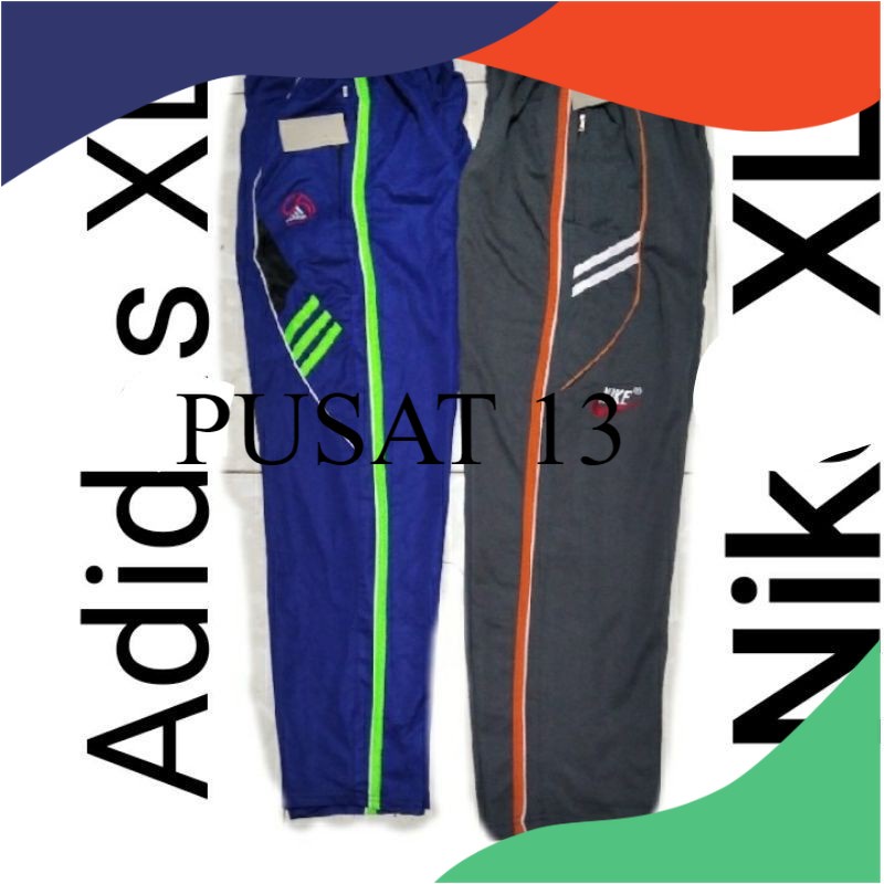 Celana training saku resleting L - XL -XXL standar pria wanita/kolor jumbo big size/trining/treneng/