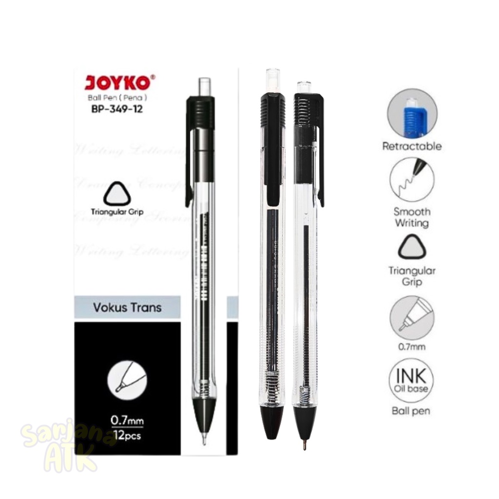 

(1 Pcs) Bulpen Joyko BP-349 Tinta Hitam 0.7mm