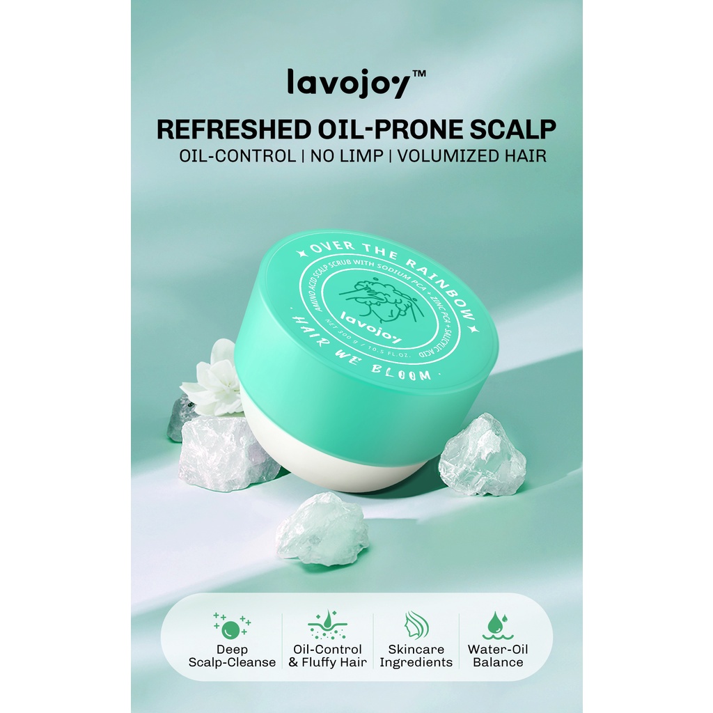 Minionshe LVJ lavojoy Hair We Bloom Scalp Scrub Over the Rainbow |  0% Silicone |  Amino Acid |  Sea