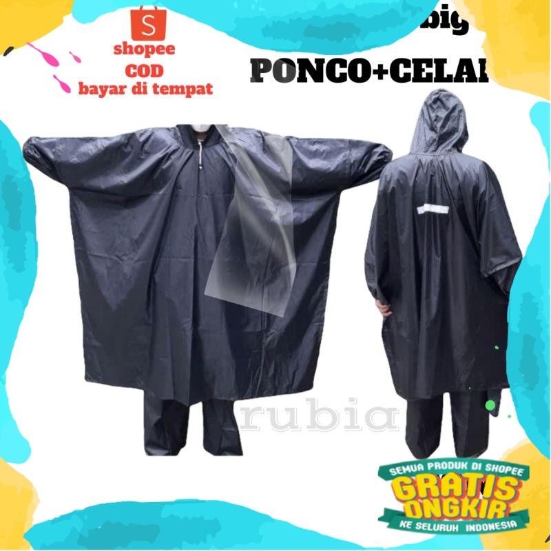 JAS HUJAN RAINCOAT PONCO/KELELAWAR BAHAN PARASUT/ BIWAY/ Bagus Oke Kualitas super