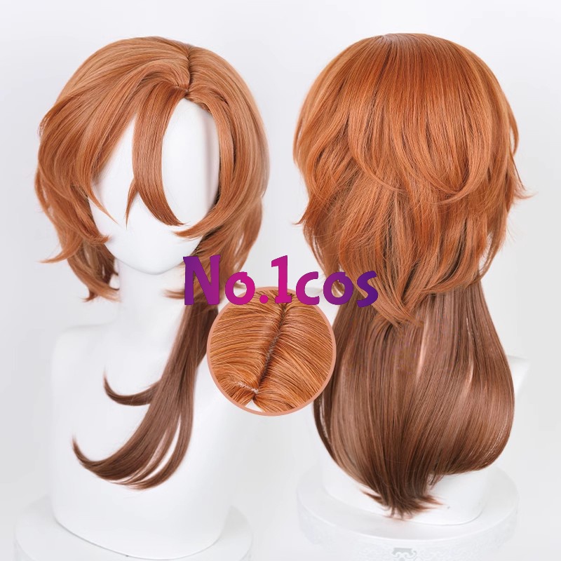 Wig Nakahara Chuuya Bungou Stray Dogs Cosplay 55cm Heat Resistant Synthetic Wigs