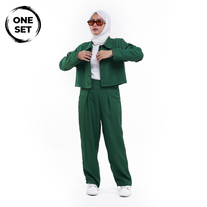 SETELAN WANITA FRIDAY KILLER | OLGA GREEN (ONE SET)