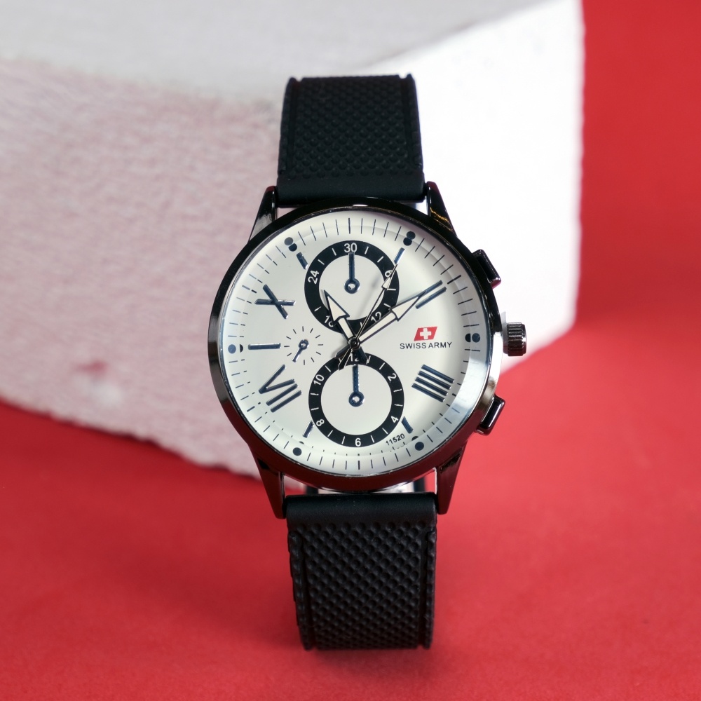 Jam Tangan Pria Analog Tali Karet