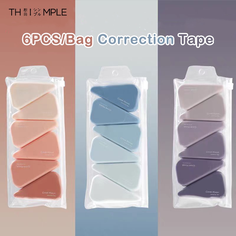 

6PCS/Bag Correction Tape / 1 Set 6 Buah Pita Koreksi Macaron Lucu Kawaii Untuk Siswa - THIMPLE