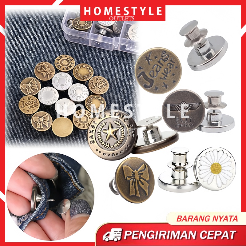 7Pcs Kancing Jeans Dapat Dilepas / Kancing Pengecil Jeans Unisex Kancing Celana Copot Pasang / Kanci