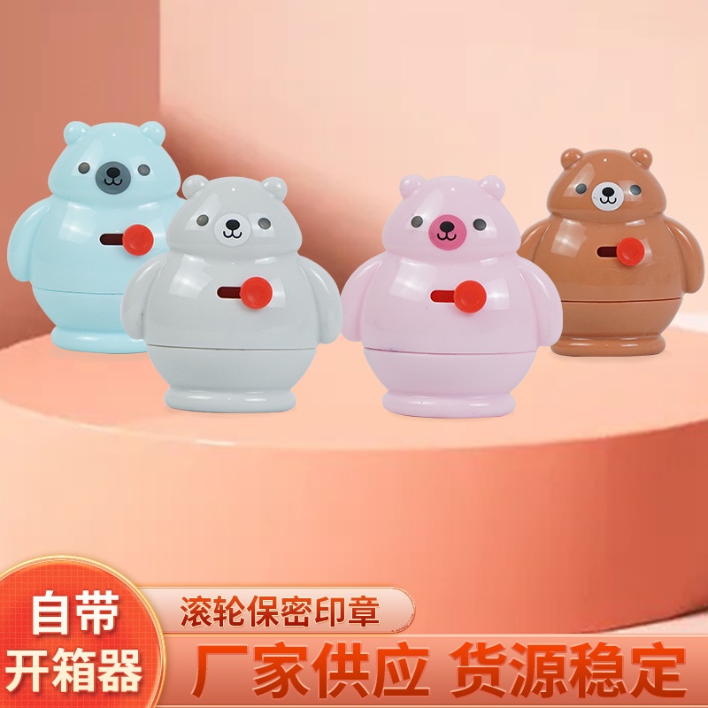 

(Gucin) 2 IN 1 STAMPROLLER KARAKTER BERUANG KARYUN LUCU/ STAMP ROLLER PENUTUP ALAMAT RESI