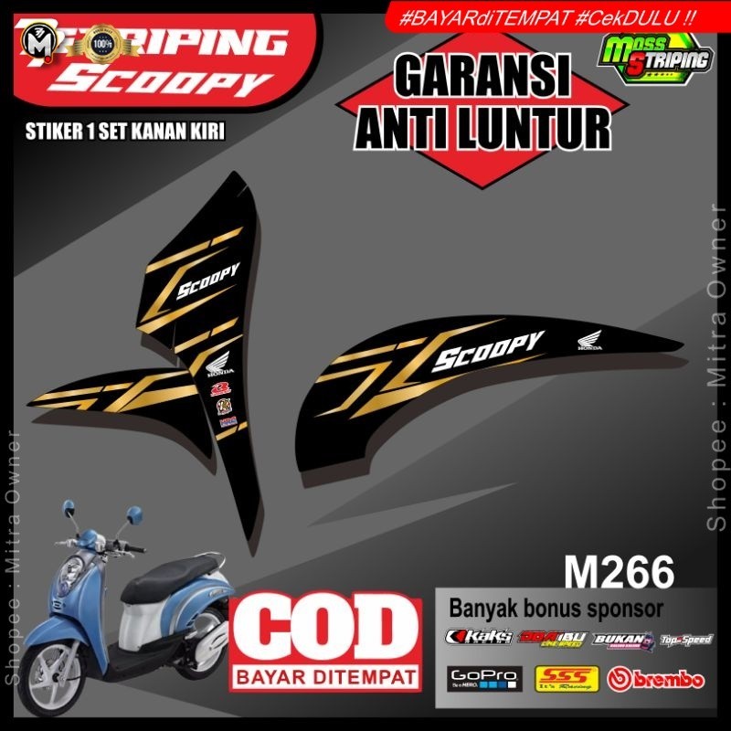Stiker Motor Scoopy Karbu 2010 2011 2012 2013 Striping Sticker Variasi lis Skotlet