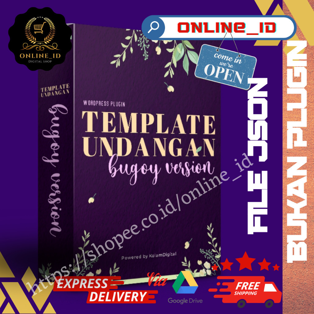 Template Undangan Digital Bugoy + Kewud File JSON bukan Plugin