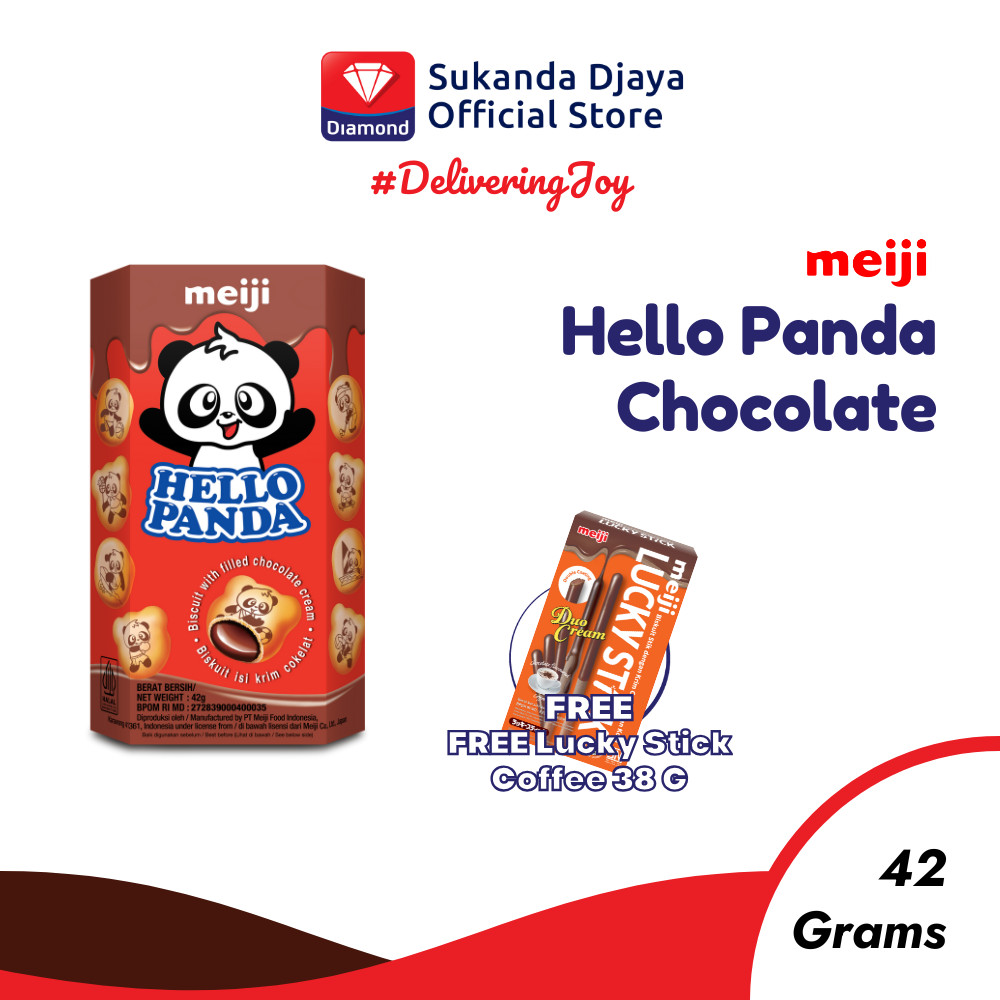 

Meiji Hello Panda Biskuit Chocolate 42 Gr [FREE Lucky Stick Coffee 38 Gr]