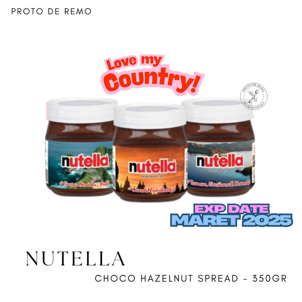 

Nutella Chocolate Hazelnut Spread Love My Country - 350gr (Exp Maret 2025)