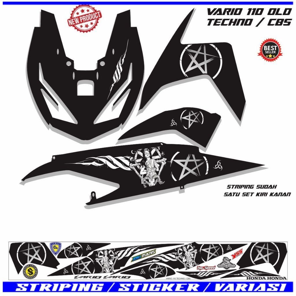 STIKER STICKER MOTOR VARIO TECHNO OLD 110 /STIKER VARIO 110cc LAMA CARBU TECHNO