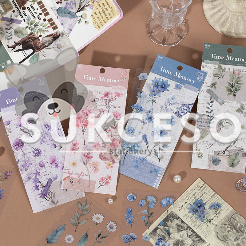 

PANMOMO Time Memory Flower Deco Stickers PET Anti Air