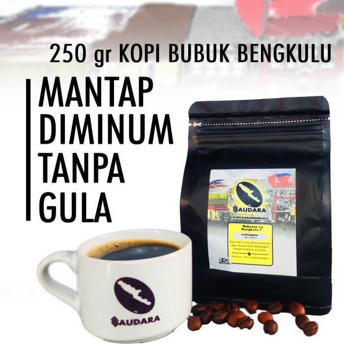 

READY STOCK!!! KOPI BENGKULU 1001 - KEMASAN 245 GRAM BUBUK KOPI ROBUSTA - kopi SAUDARA