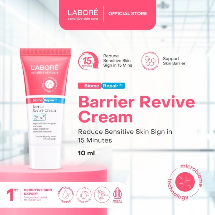Labore BiomeRepair Barrier Revive Cream Travel Size 10ml - Moisturizer dan Pelembab Wajah Kulit Sens