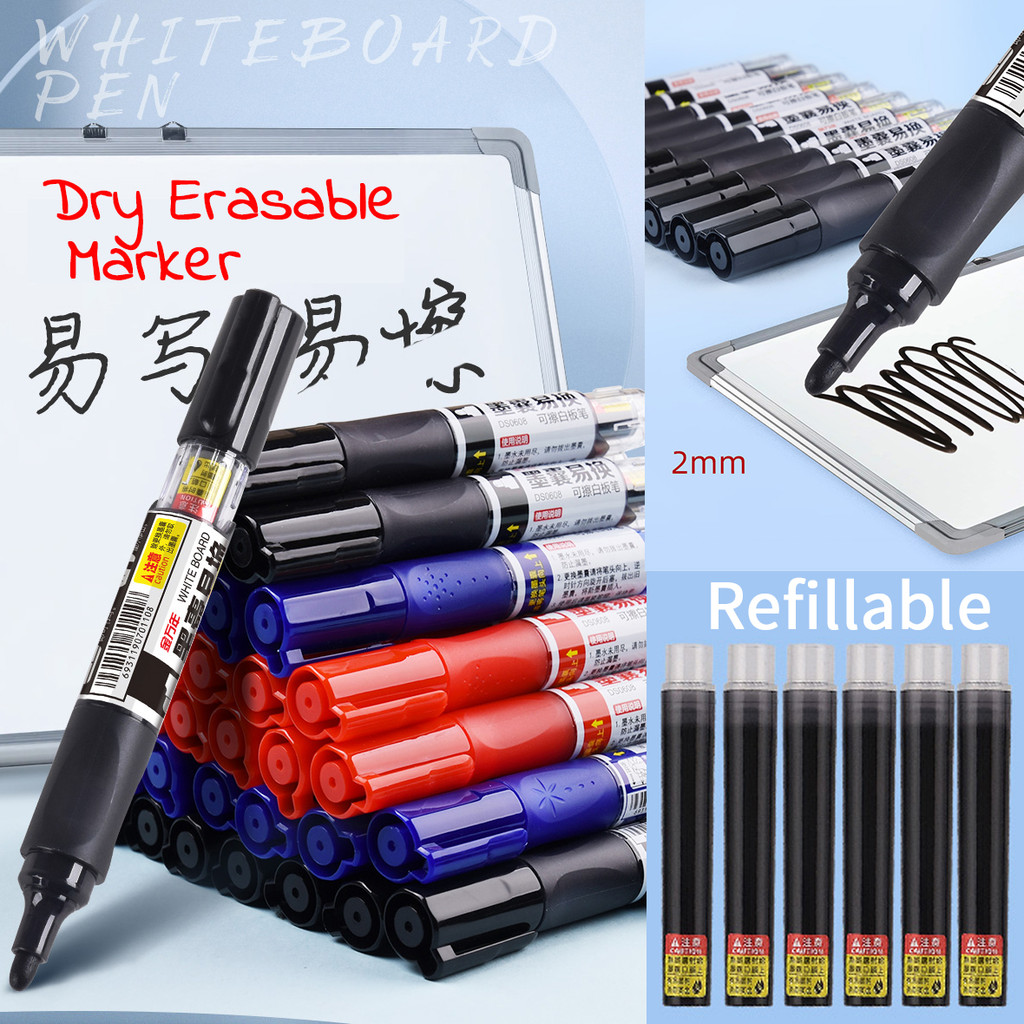 

Jumbo Erasable Whiteboard Marker Pen - Refillable Perfect for Office, School, and Student Use - Dry-Erase Ink