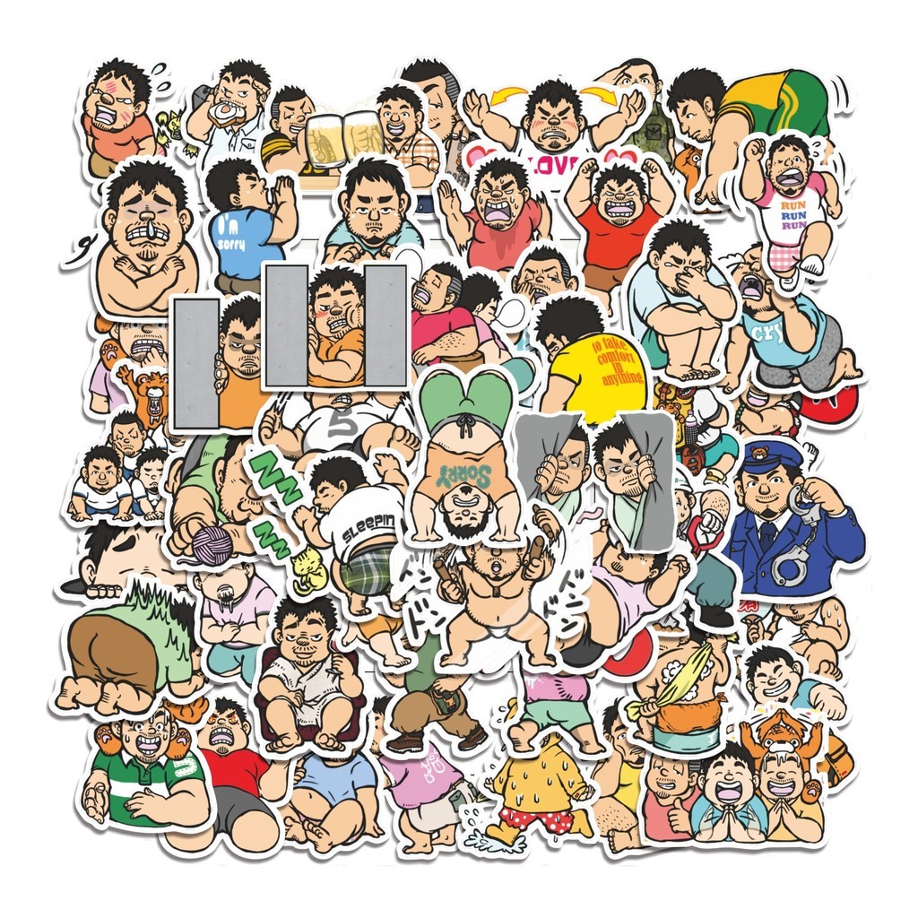 

COD 50 Pcs Stiker Japanese Big Man Lucu Anti Air Untuk Dekorasi Notebook Sepeda Skateboard Handphone
