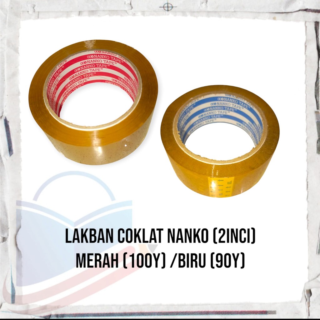 

Lakban Coklat Tebal Nanko 45mm Core Biru / Merah
