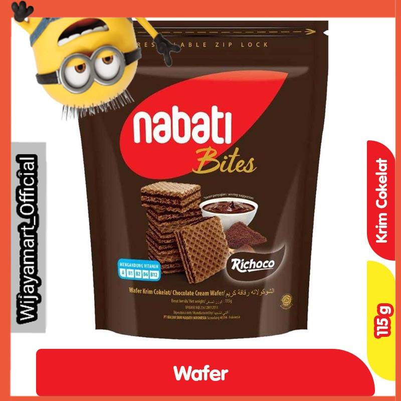 

nabati Richoco Bites Wafer Krim Cokelat 115 g