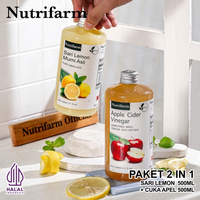NUTRIFARM PAKET 2IN1 CUKA APEL SARI LEMON ORIGINAL