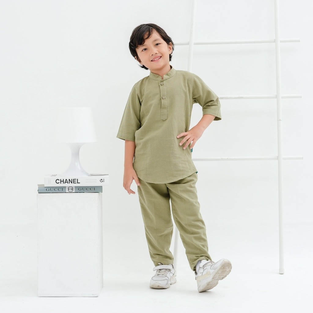 JENAKA KIDS Kaaf Koko Kurta Anak Warna Sage Green