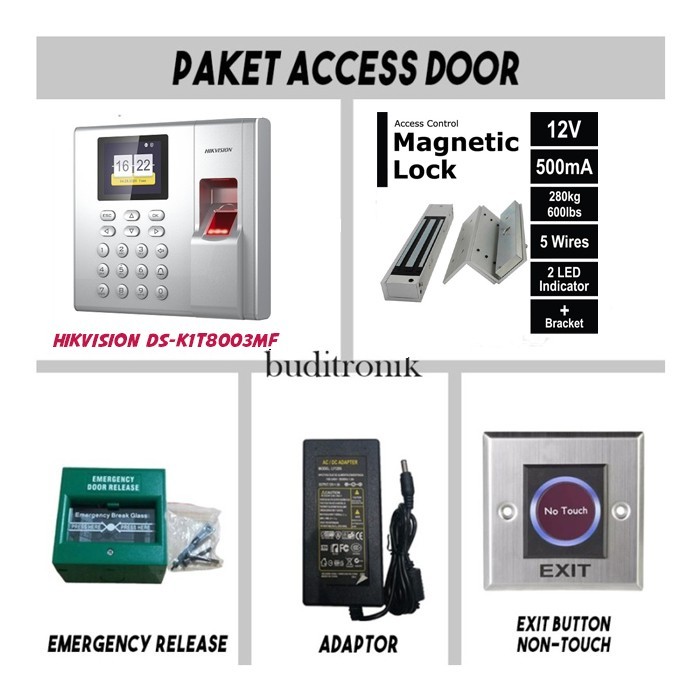 

Paket Access Door Lock Fingerint Hikvision DS-K1T8003MF - MESIN SAJA