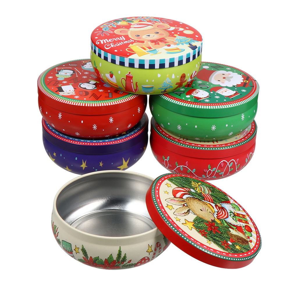 

6 Pcs Christmas Candy Box Gift Boxes Gifts for Stocking Stuffers Supplies Cookie Jar Packing Ornaments Tinplate Storage