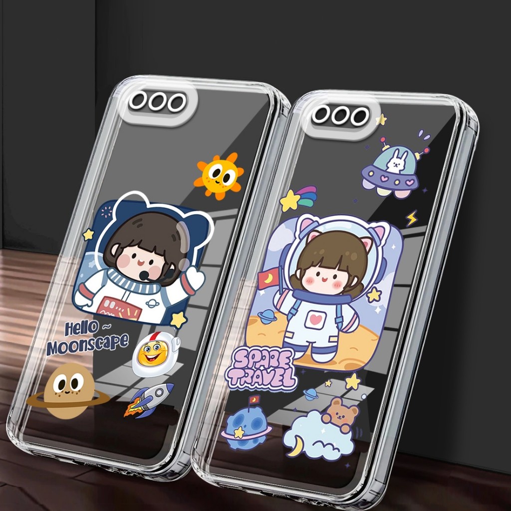 SoftCase Clear Ready For Oppo A3s Oppo A1k Realme C1 Realme C2 Casing Bening GAMBAR KARTUN - KT3