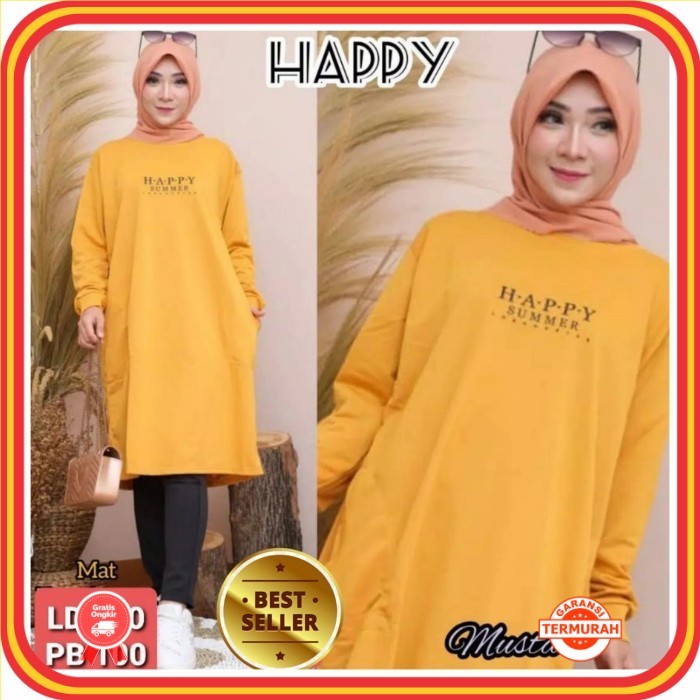 Tunik Cantik Baru Murah Wanita Baju Lebaran Kekinian /JF10 Tunik Kaos JUMBO Wanita Baju Muslim Lenga