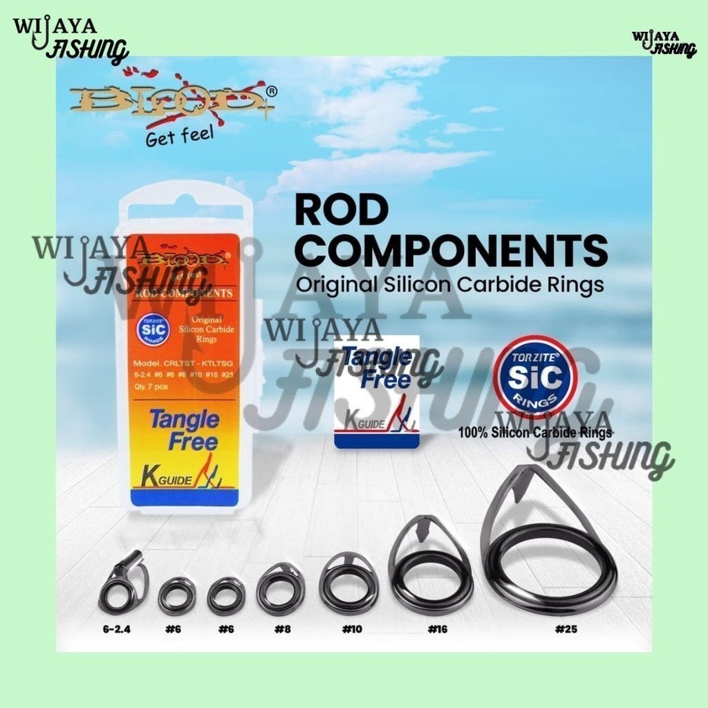 WIjayafishing CINCIN SET JORAN UL 7 Pcs K-Guide SIC untuk Joran Custom
