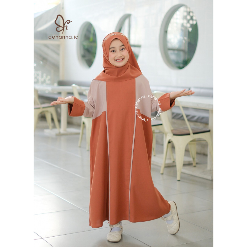 Baju Gamis Abaya Anak Perempuan Bahan Anti Uv Umur 2 - 12 Tahun Model Batwing Terbaru