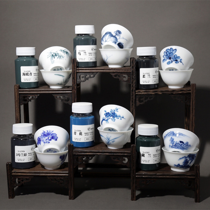

40ml/80ml Ceramic Underglaze Color Blue Color Water Material Blue and White Porcelain DIY Blue Ceramic Pigment Pottery Tools