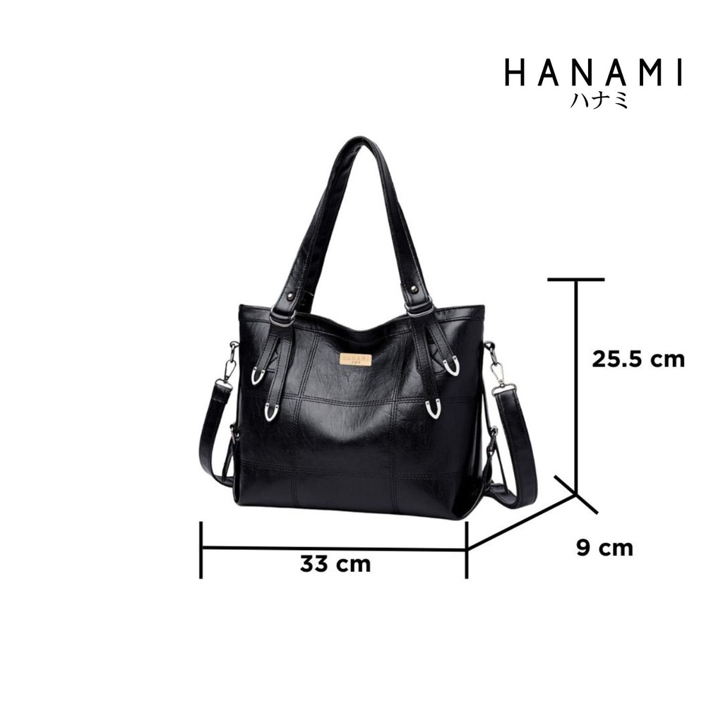 big sale hanami tas selempang wanita kulit hitam sarnia premium totebag kuliah kerja fashion branded