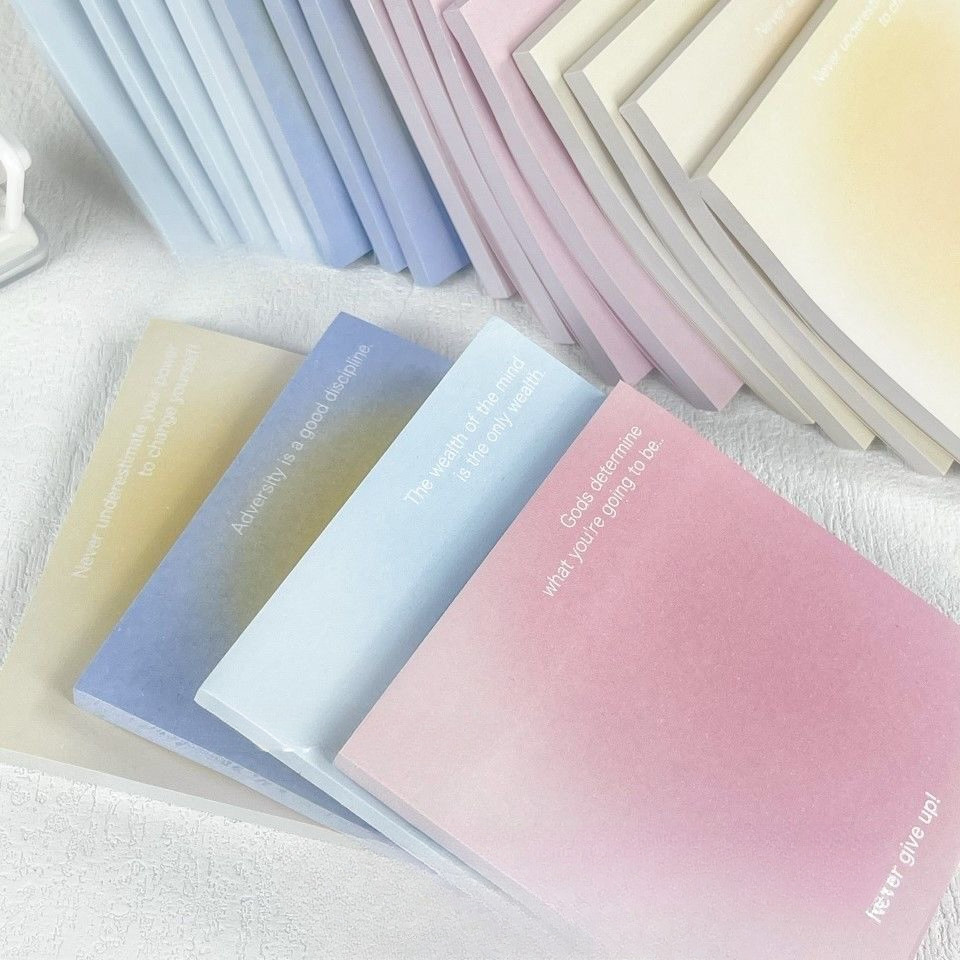 

1 Piece Adhesive Cute Gradient Color Kawaii Sticky Notes Notepad Memo Pad Office School Supplies Stationery Sticker