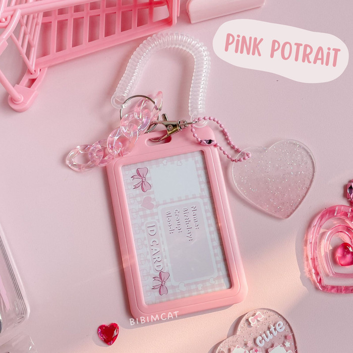 

PROMO -[Bongkar Gudang] Pink Style Acrylic Photocard Holder / Card Holder PC - Pink Potrait