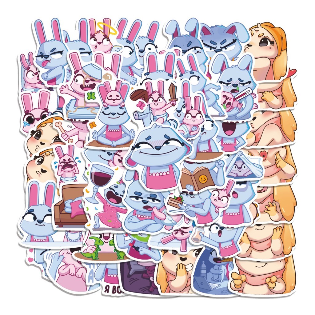 

COD 50 Pcs Stiker MAMA BUNNY Lucu Anti Air Untuk Dekorasi Notebook Sepeda Skateboard Handphone