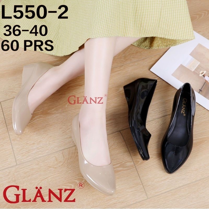 Bisa COD Sepatu Jelly Wanita Sepatu Hak Tinggi 6cm Sepatu Formal Jelly Wanita Glanz L550 Baru-3