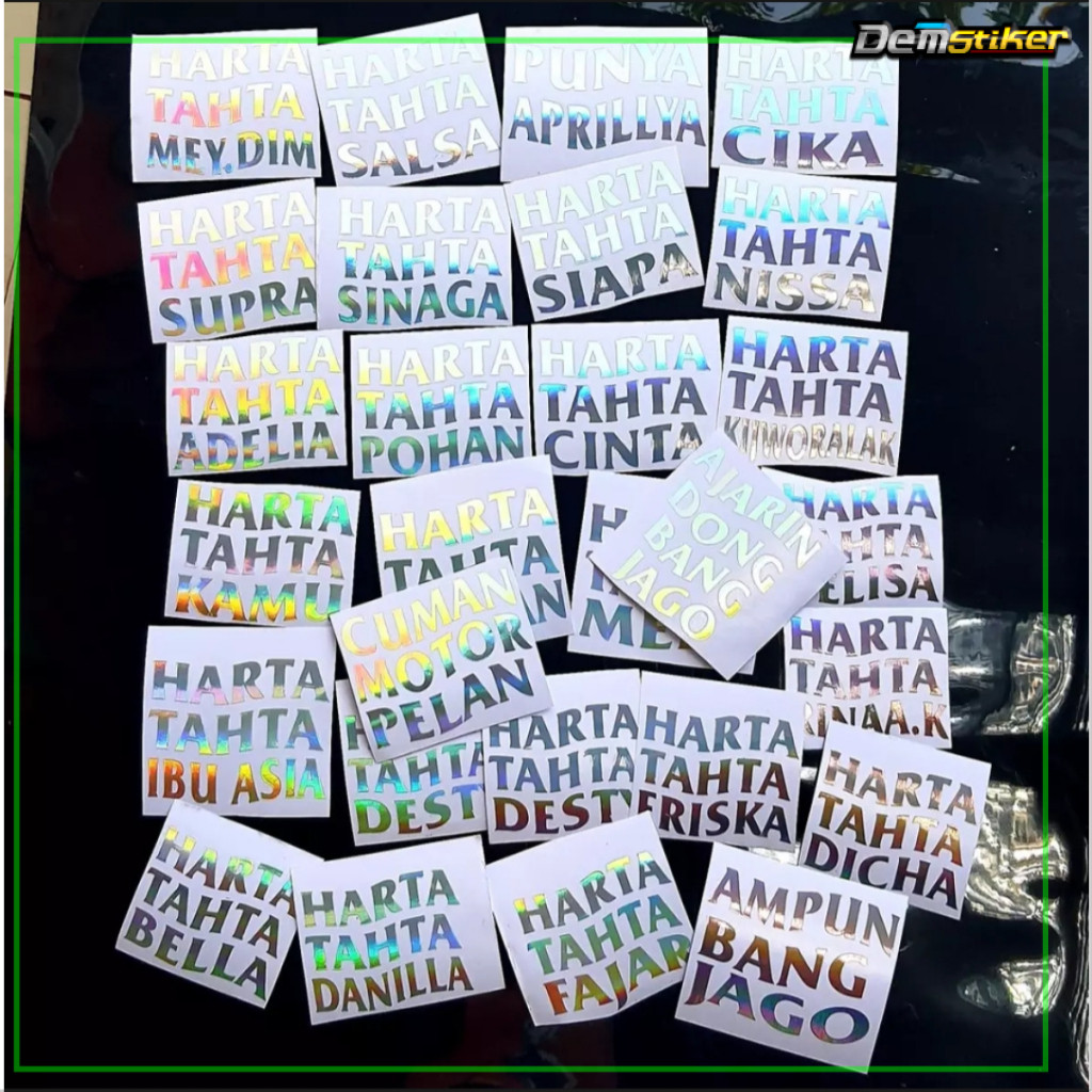 

Custom Stiker Harta Tahta Nama Hologram Stiker Skotlet