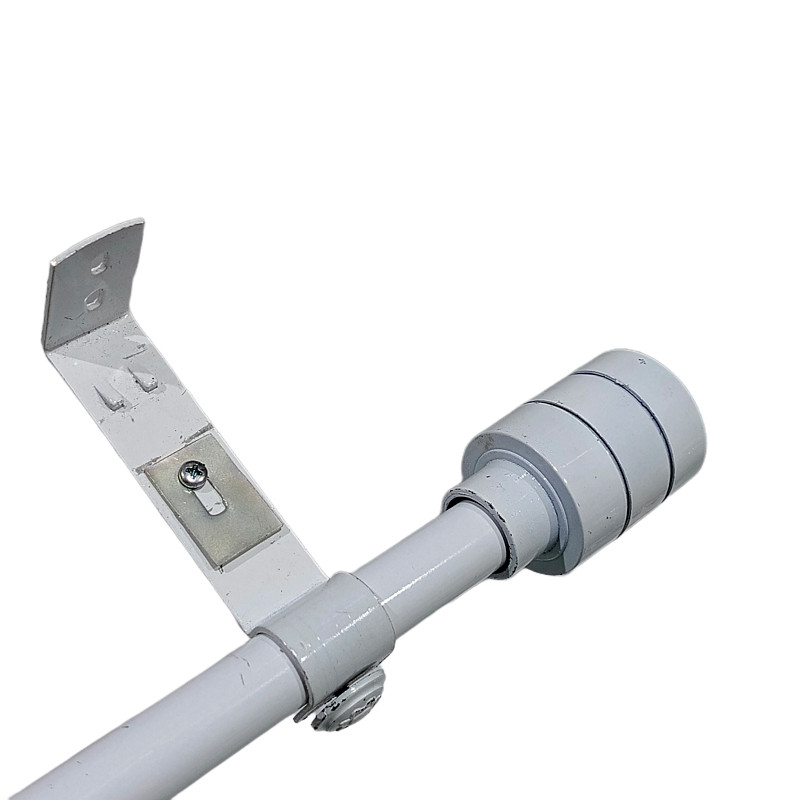 Tiang Besi Penyangga Gorden Single set Pipa Aluminium Polos Bracket Besi Tebal 2mm Cup Minimalis