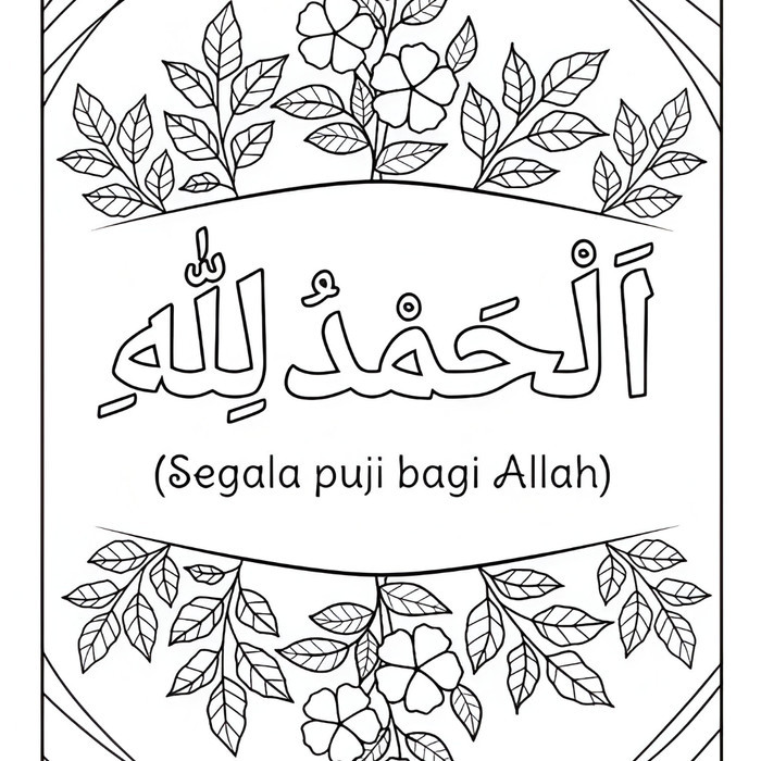 

10 LEMBAR kertas mewarnai, GAMBAR MEWARNAI tema KALIGRAFI