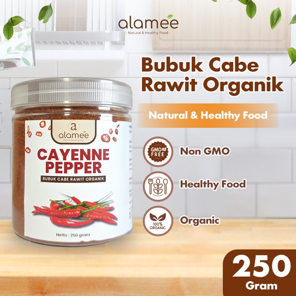 

ALAMEE Bubuk Cabe Rawit Cayenne Pepper Seasoning Powder Tanpa Campuran Bumbu Masakan Dapur 250gr