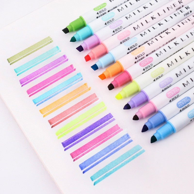 

Multicolour Single/Double-end Highlighter Pen Pastel Liquid Marker Fluorescent Highlighters Watercolor Drawing Pen School 04428