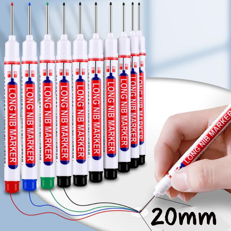 

3/2/1pcs Long Tip Marker 20/30mm White Black Blue Green Red Carpentry Deep Mouth Ceramic Tile Pen Lengthen Oiliness Bathroom