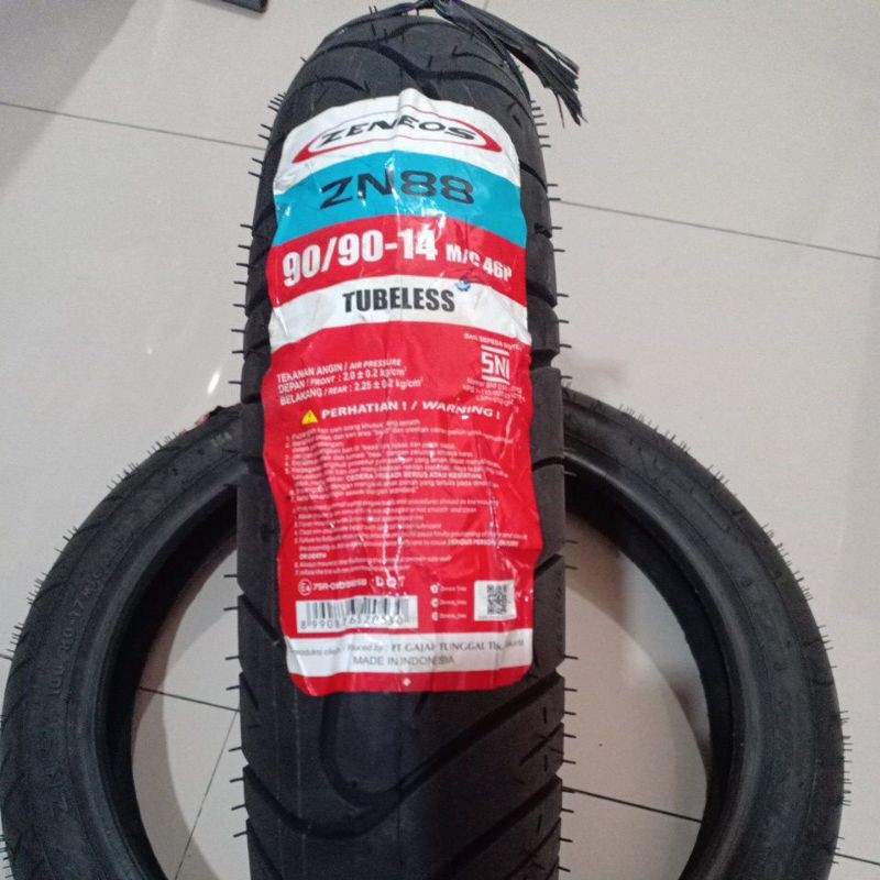 Ban Luar Tubeless 90/90-14  Zeneos Ban Luar Belakang Honda Vario Beat