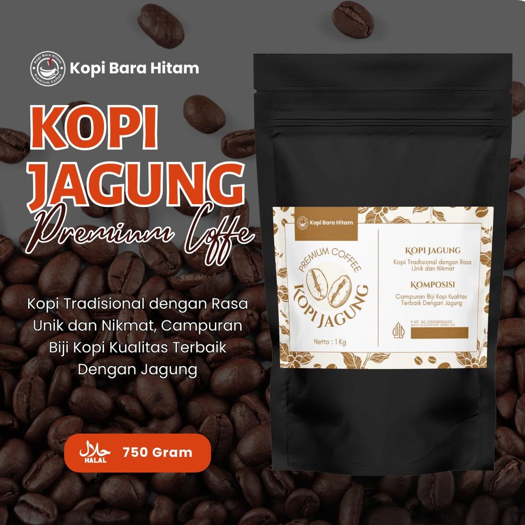 

Kopi Bubuk Jagung Bara Hitam 750 Gram -Kopi Jagung 750 Gram - Kopi Campuran Jagung Grade Premium 750 Gram