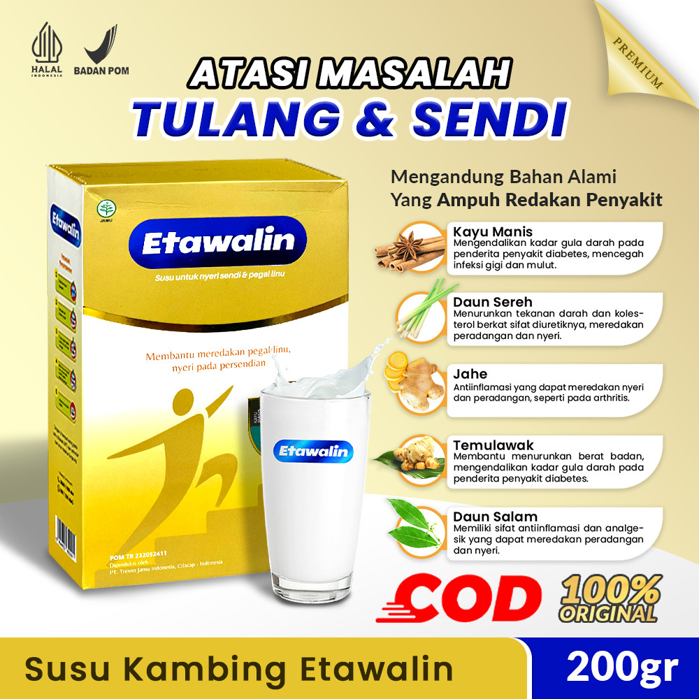 

ETAWALIN Original Susu Kambing Etawa Herbal Cegah Syaraf Kejepit Tulang Rematik Asam Urat Kolesterol