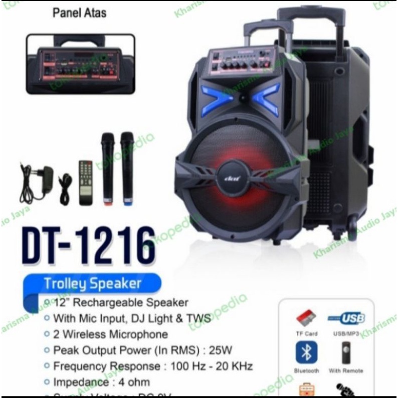 Speaker aktif portable wireless bluetooth 12 inch Mega bass