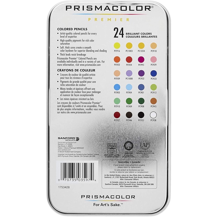 

PRISMACOLOR Premier Colored Pencil Soft Core 24 w prisma color